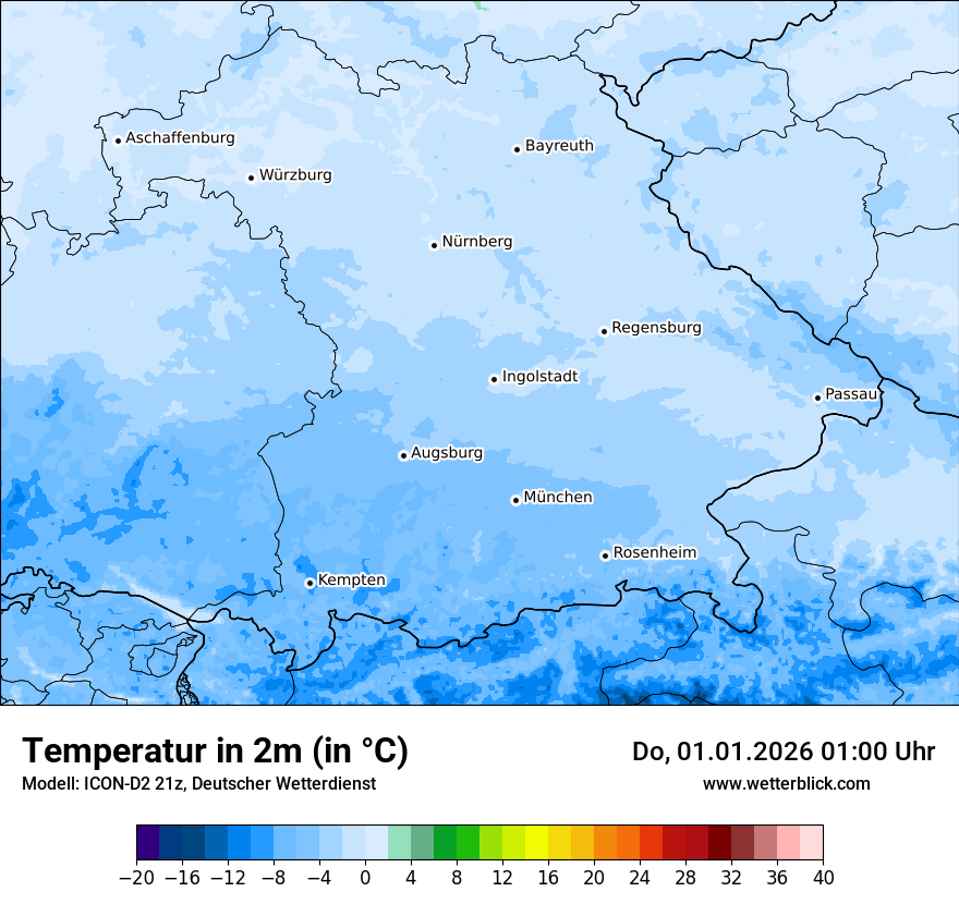Modellkarten Temperatur