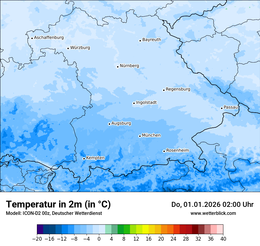 Modellkarten Temperatur