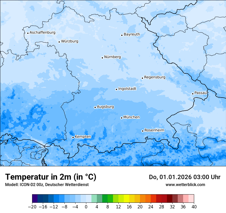 Modellkarten Temperatur