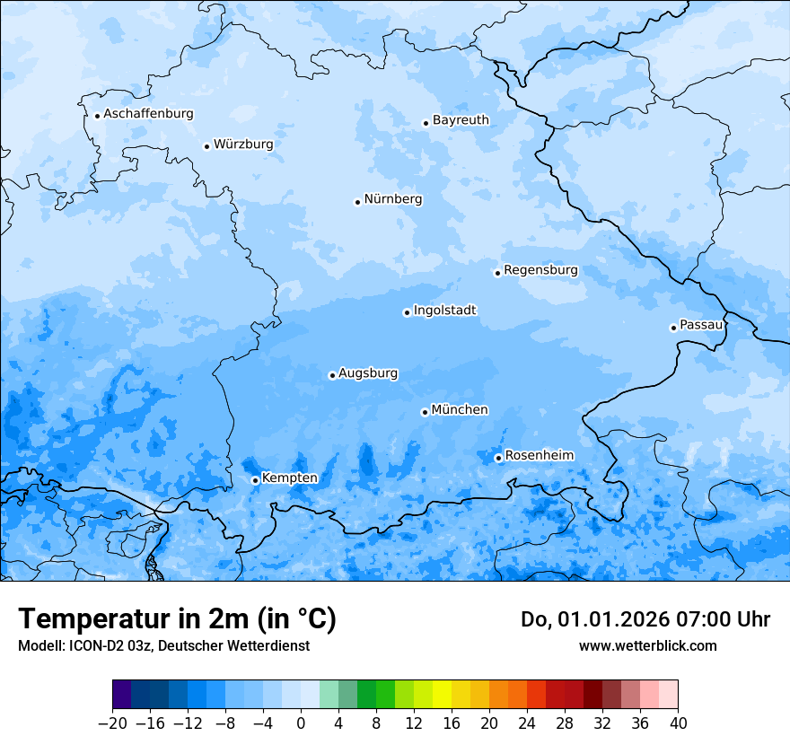 Modellkarten Temperatur