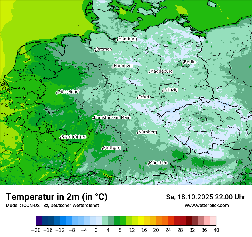 Modellkarten Temperatur in Deutschland