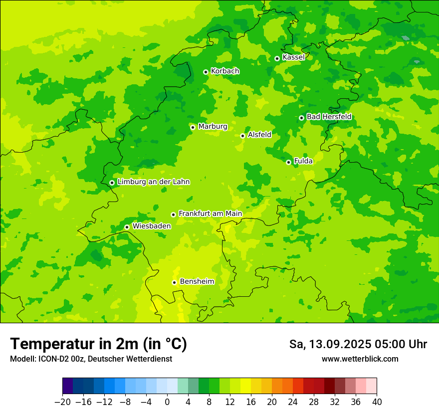 Modellkarten Temperatur