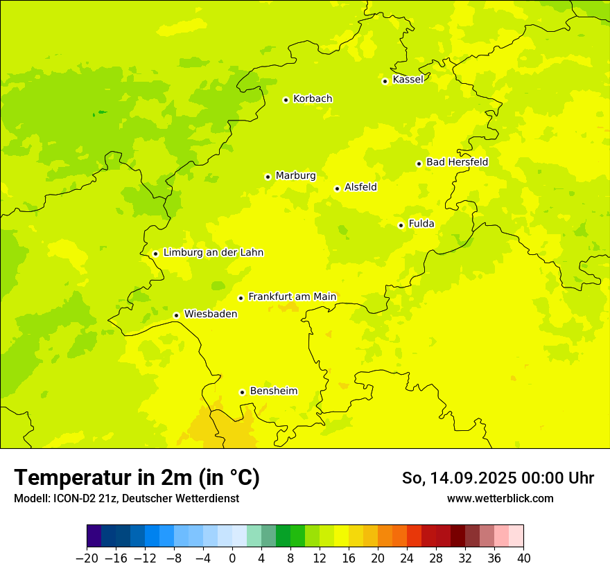 Modellkarten Temperatur