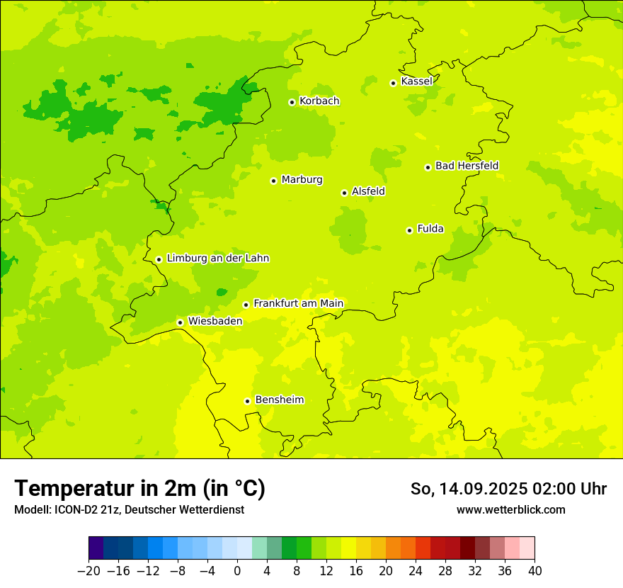 Modellkarten Temperatur