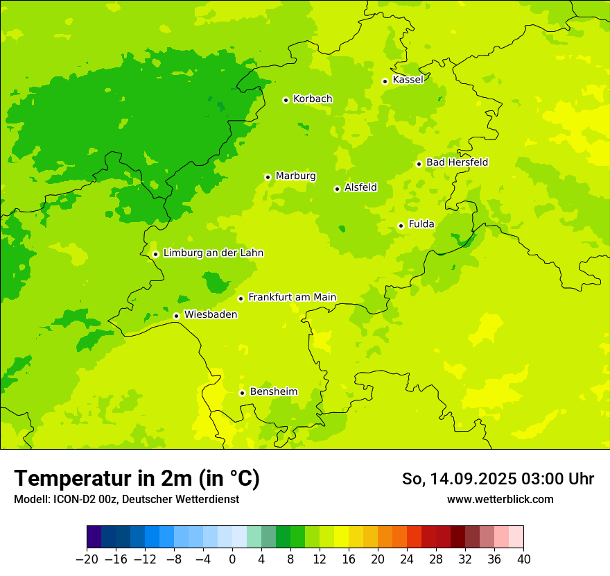 Modellkarten Temperatur