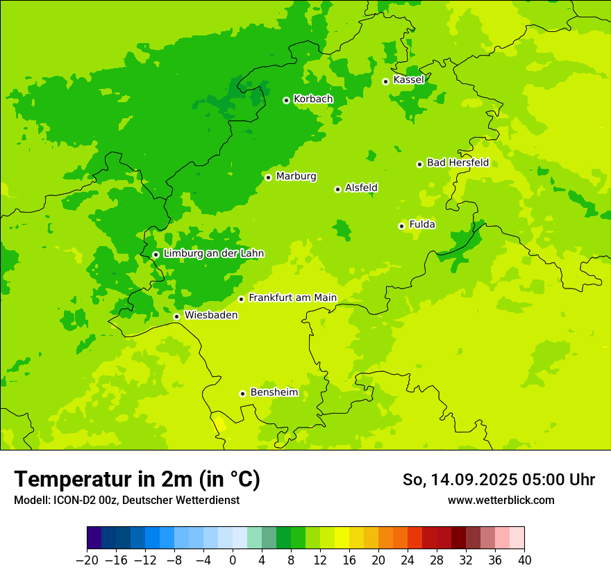 Modellkarten Temperatur