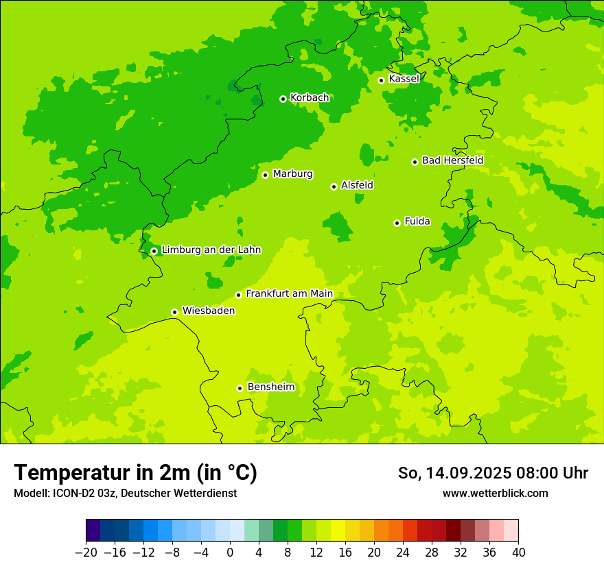 Modellkarten Temperatur