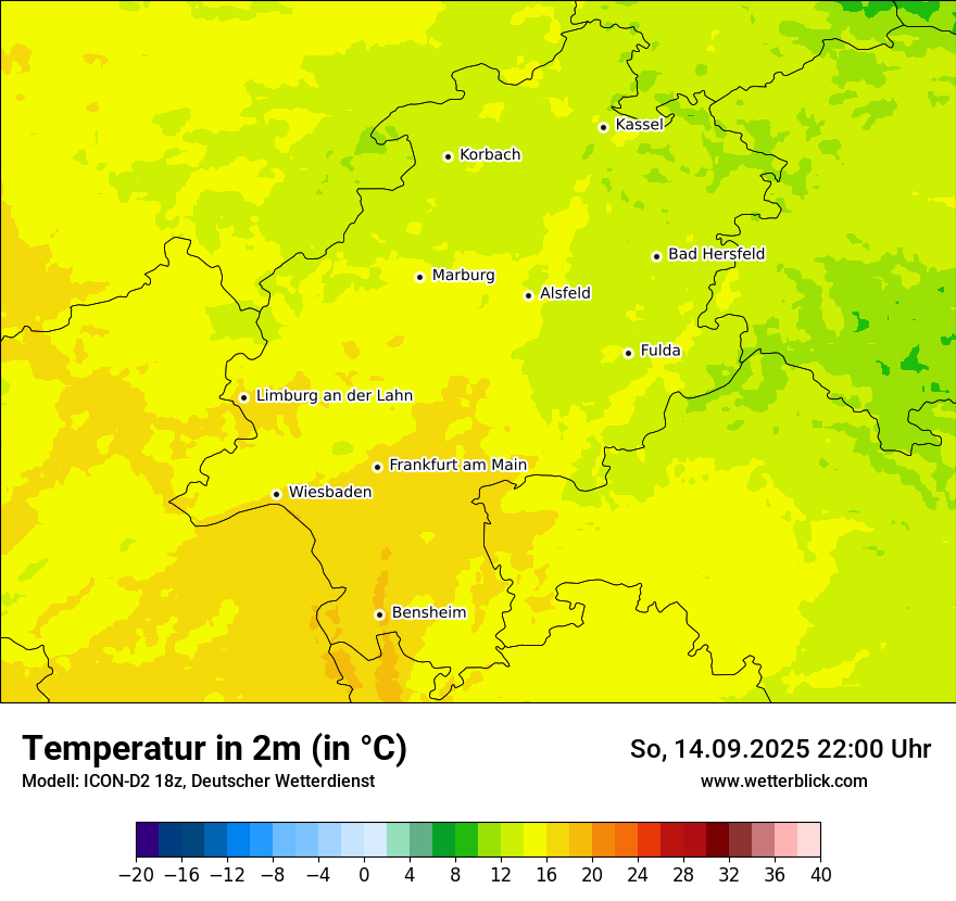 Modellkarten Temperatur
