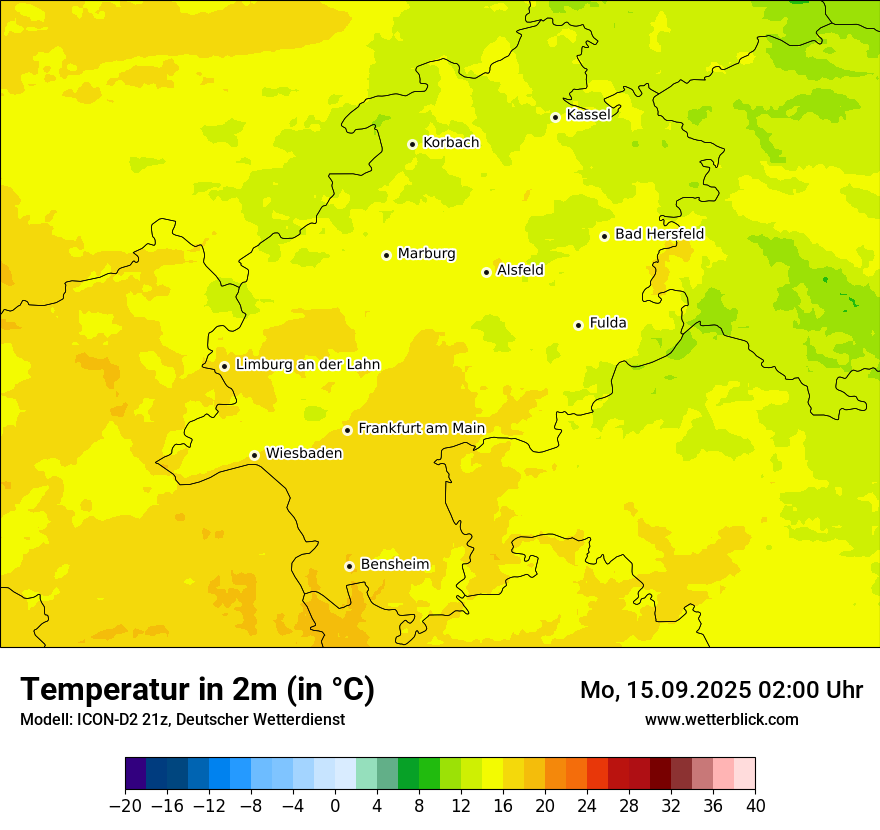 Modellkarten Temperatur