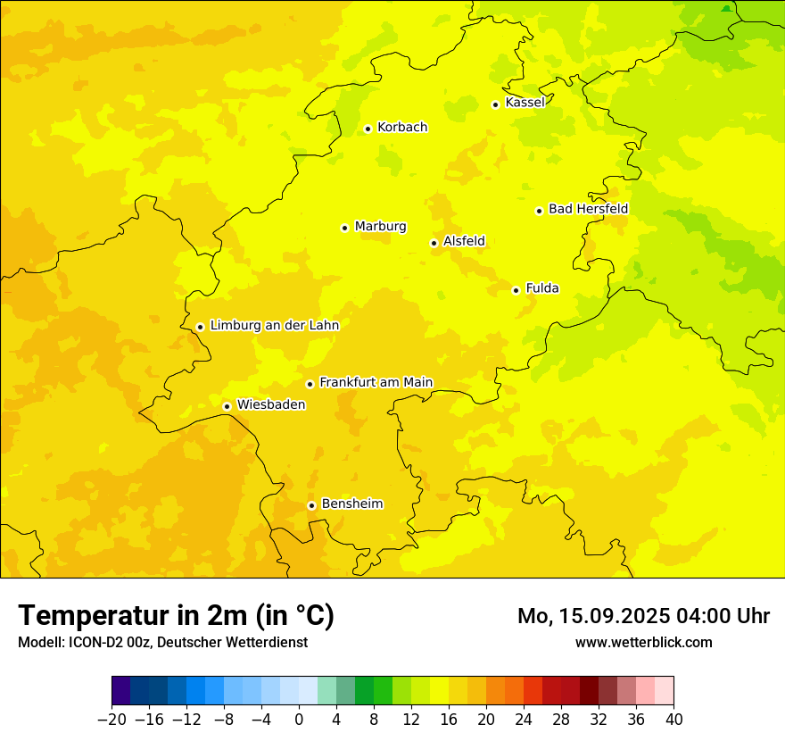 Modellkarten Temperatur