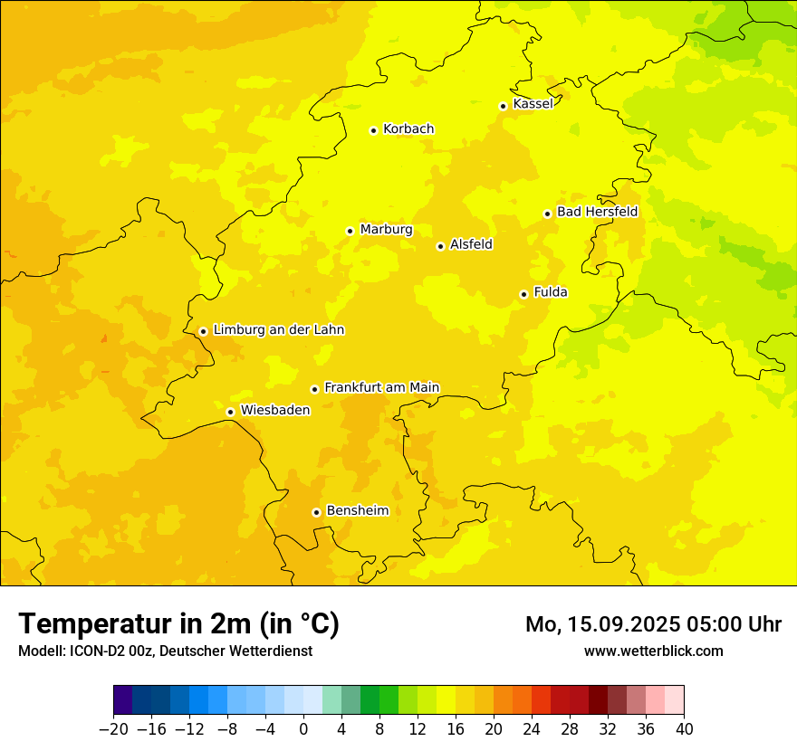Modellkarten Temperatur