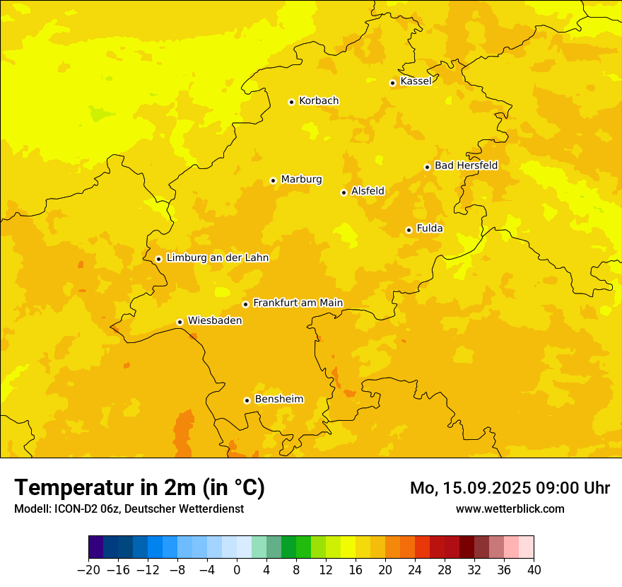 Modellkarten Temperatur