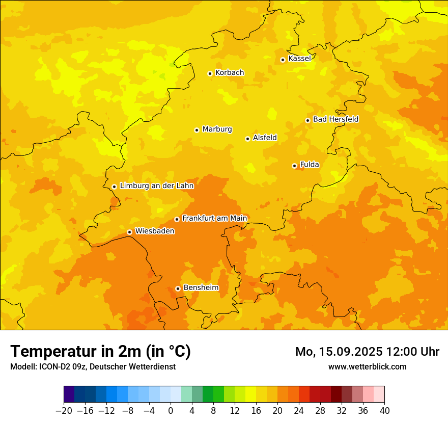 Modellkarten Temperatur