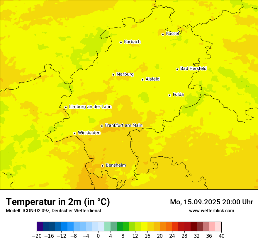 Modellkarten Temperatur