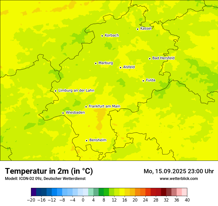 Modellkarten Temperatur