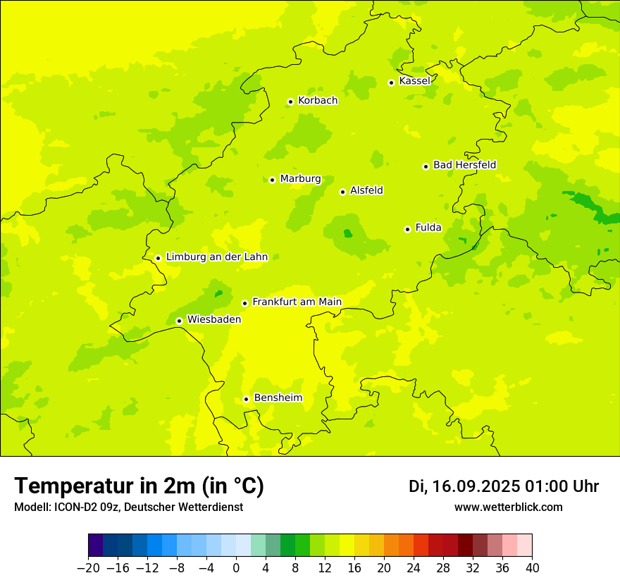 Modellkarten Temperatur
