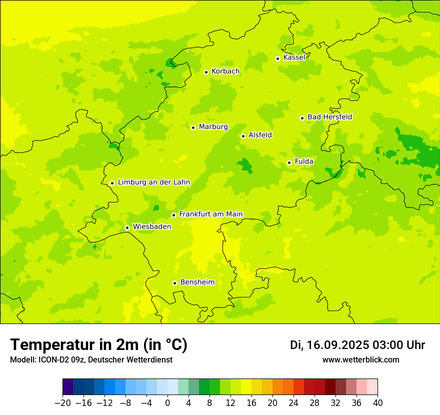 Modellkarten Temperatur