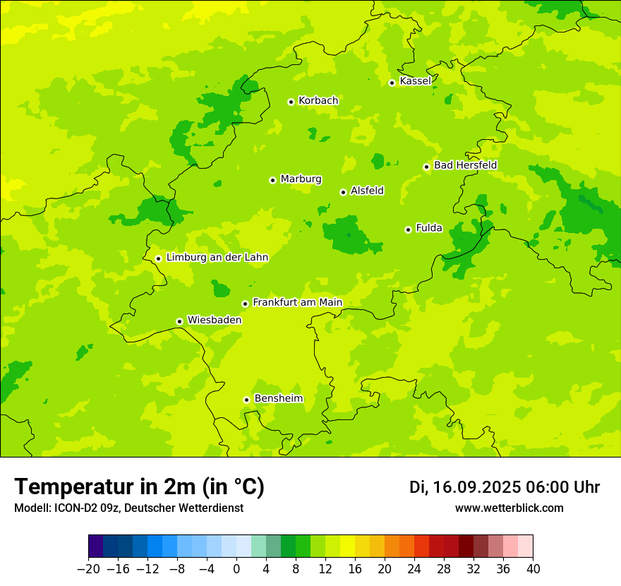 Modellkarten Temperatur