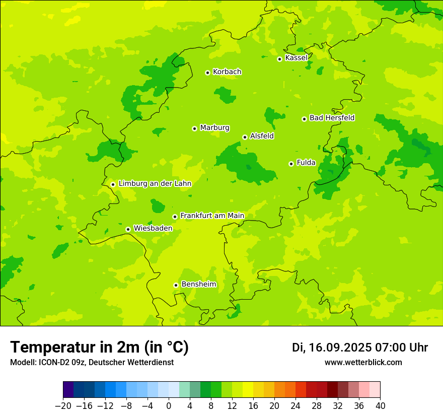 Modellkarten Temperatur