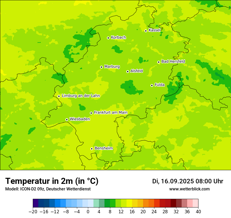 Modellkarten Temperatur
