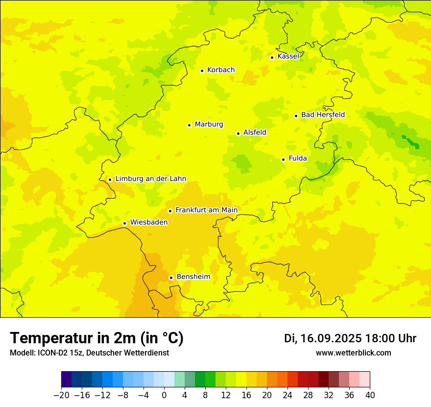 Modellkarten Temperatur