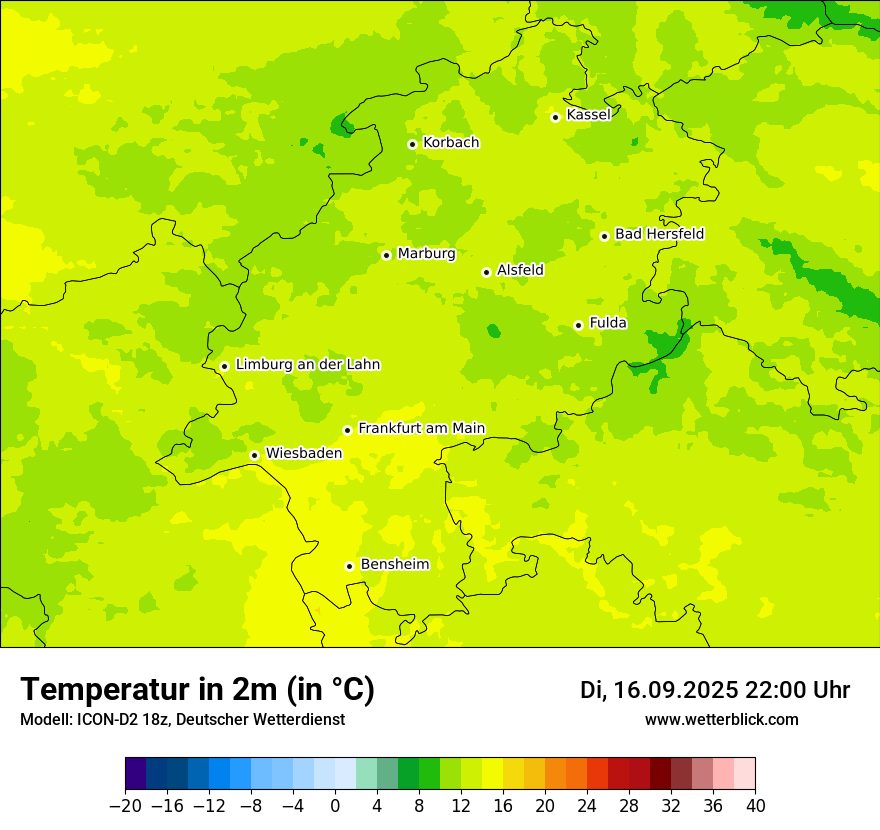 Modellkarten Temperatur