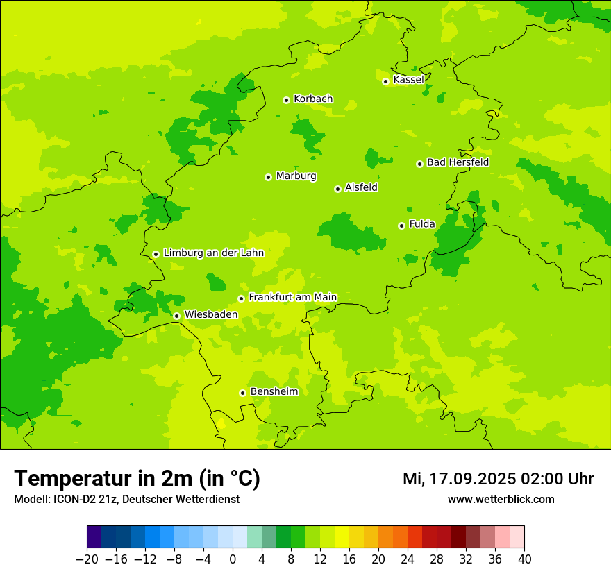 Modellkarten Temperatur