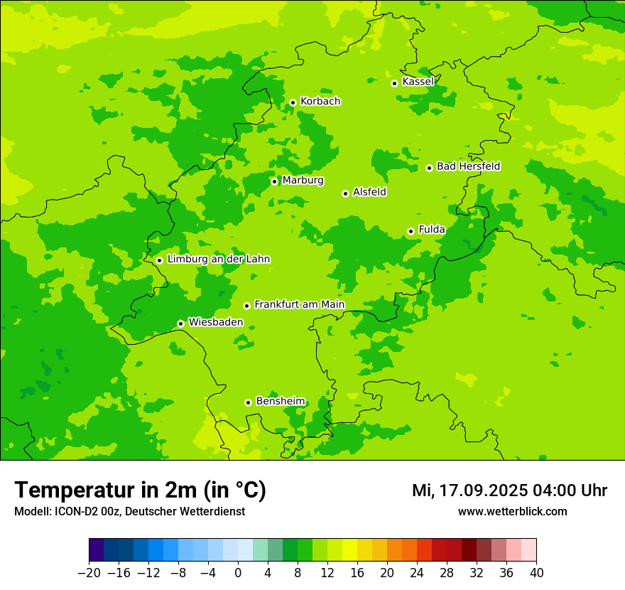 Modellkarten Temperatur