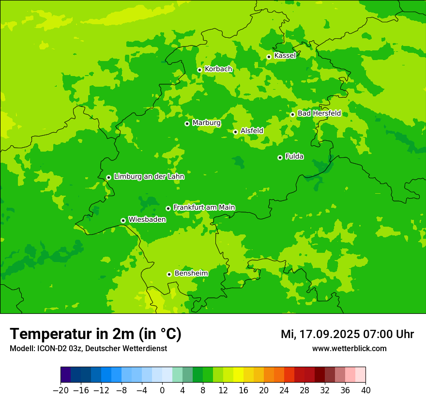 Modellkarten Temperatur