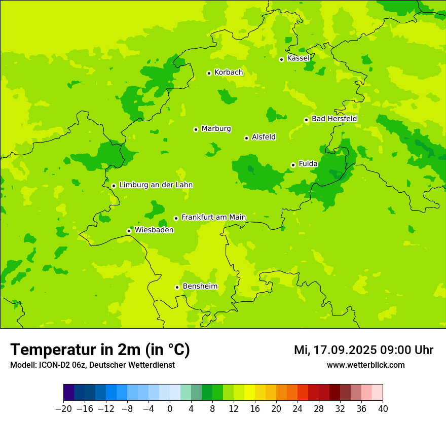 Modellkarten Temperatur