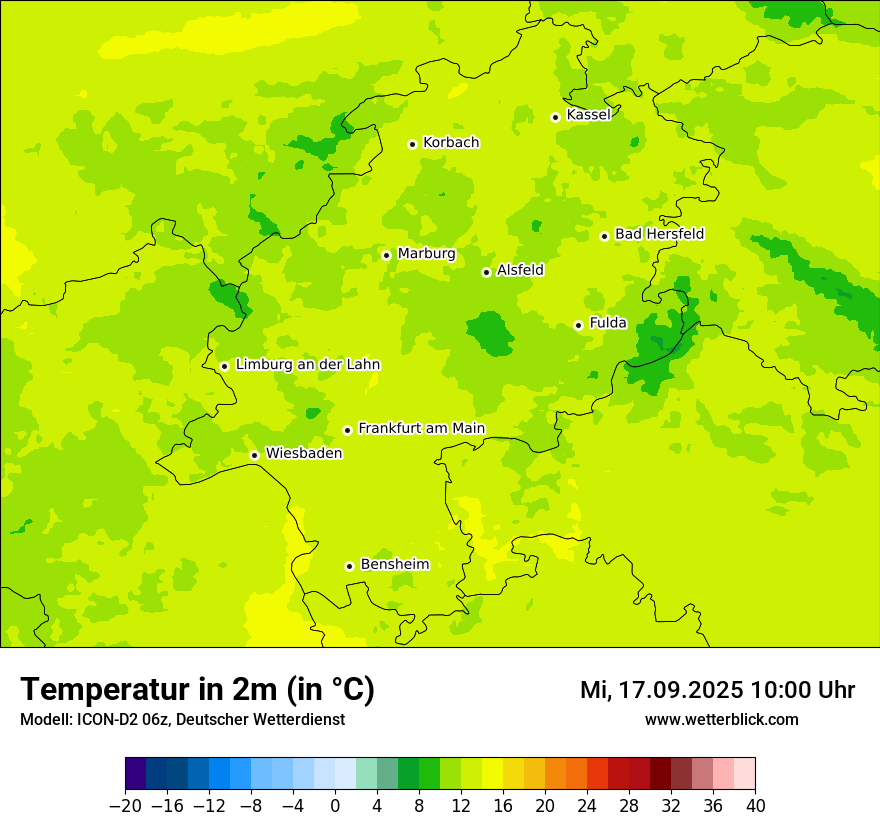 Modellkarten Temperatur