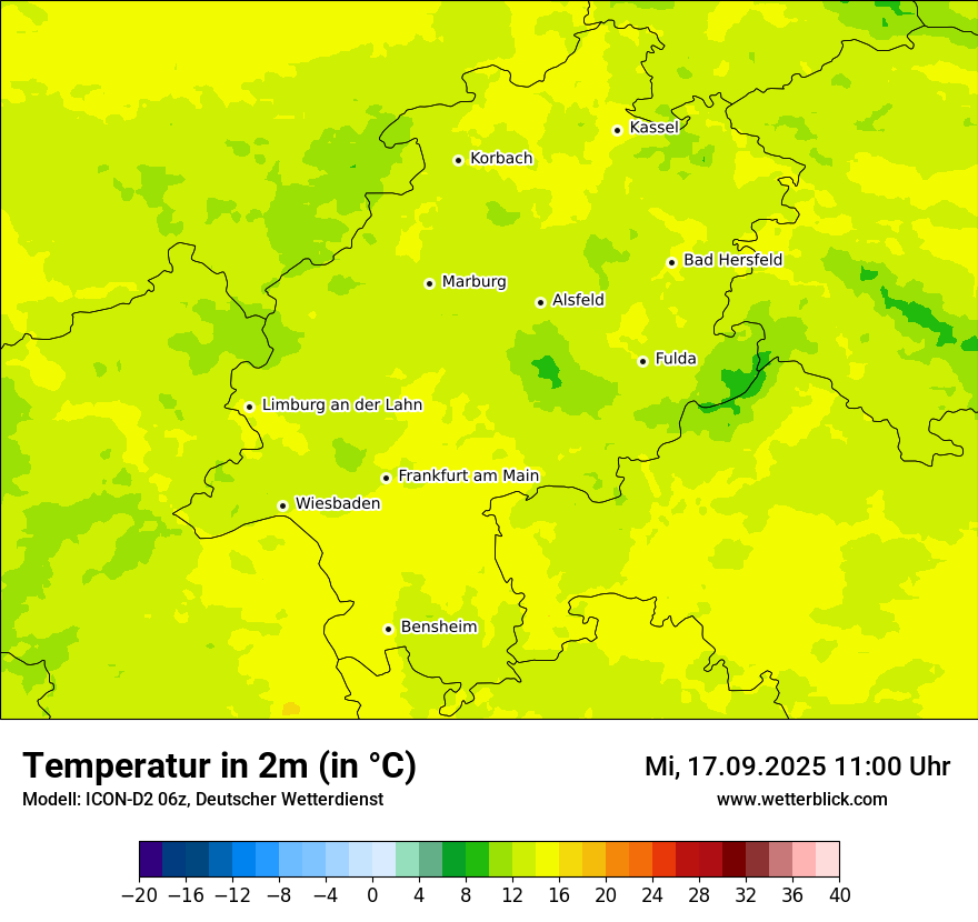Modellkarten Temperatur