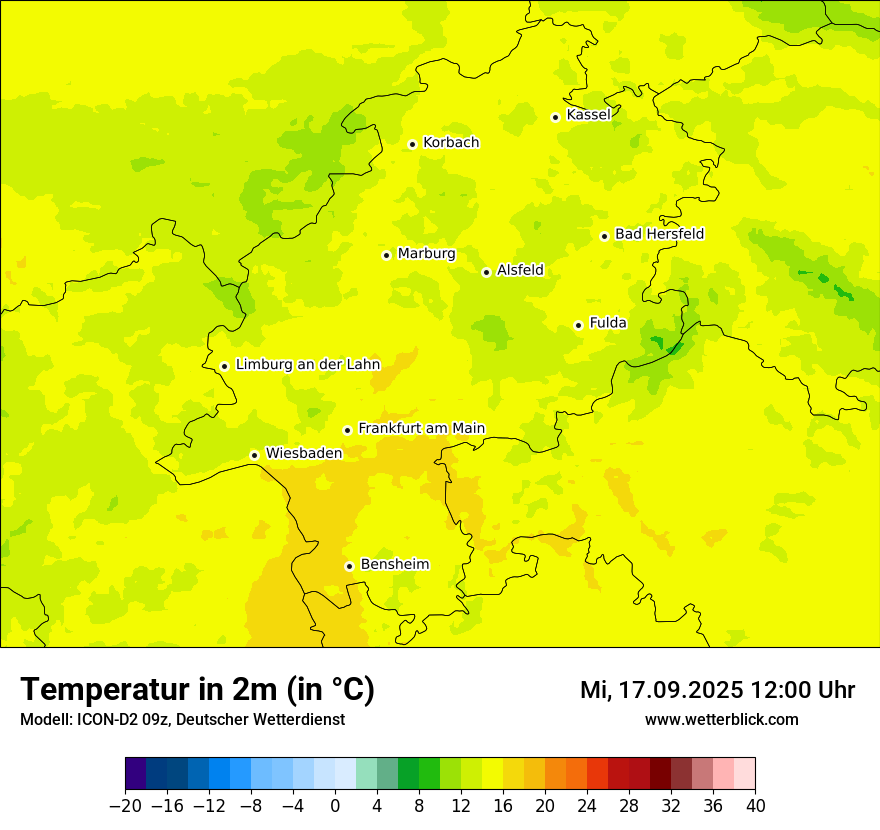 Modellkarten Temperatur