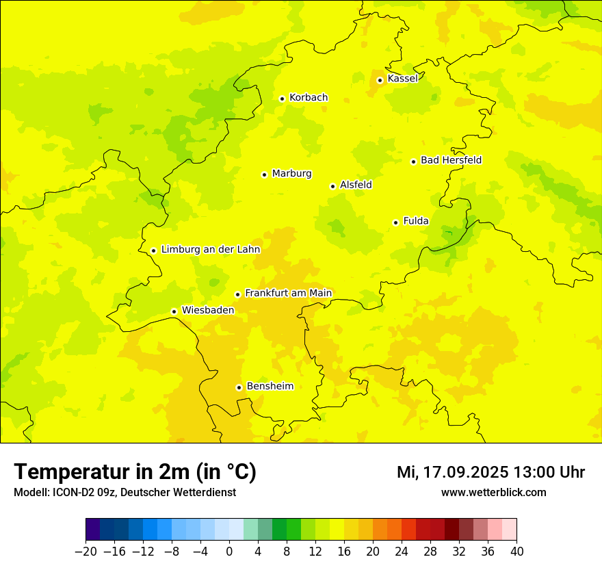 Modellkarten Temperatur