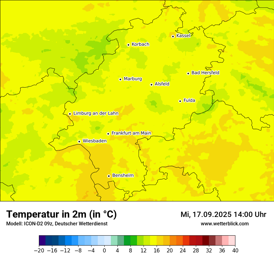 Modellkarten Temperatur