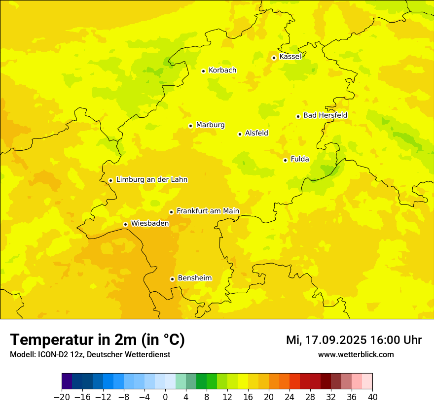 Modellkarten Temperatur