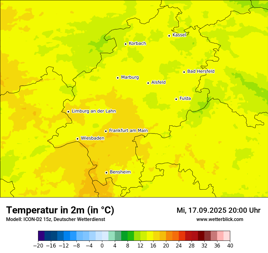 Modellkarten Temperatur