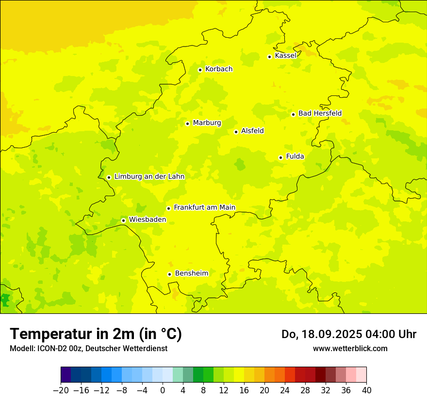 Modellkarten Temperatur