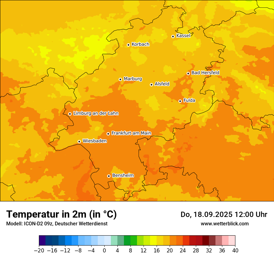 Modellkarten Temperatur