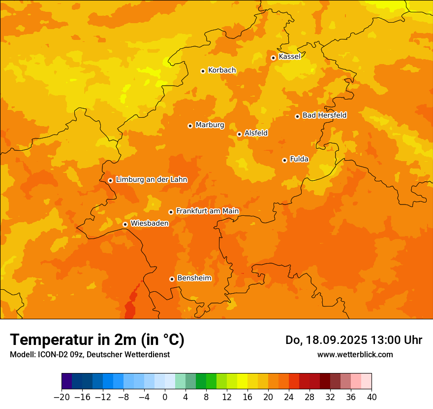 Modellkarten Temperatur