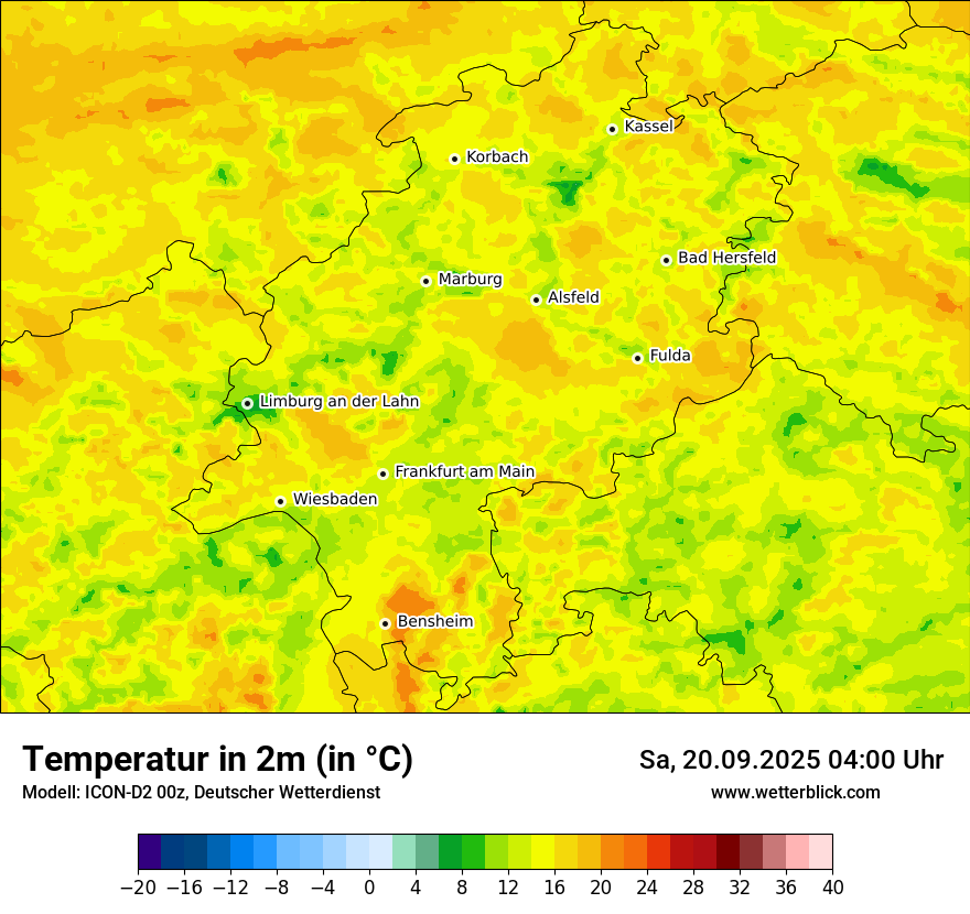 Modellkarten Temperatur
