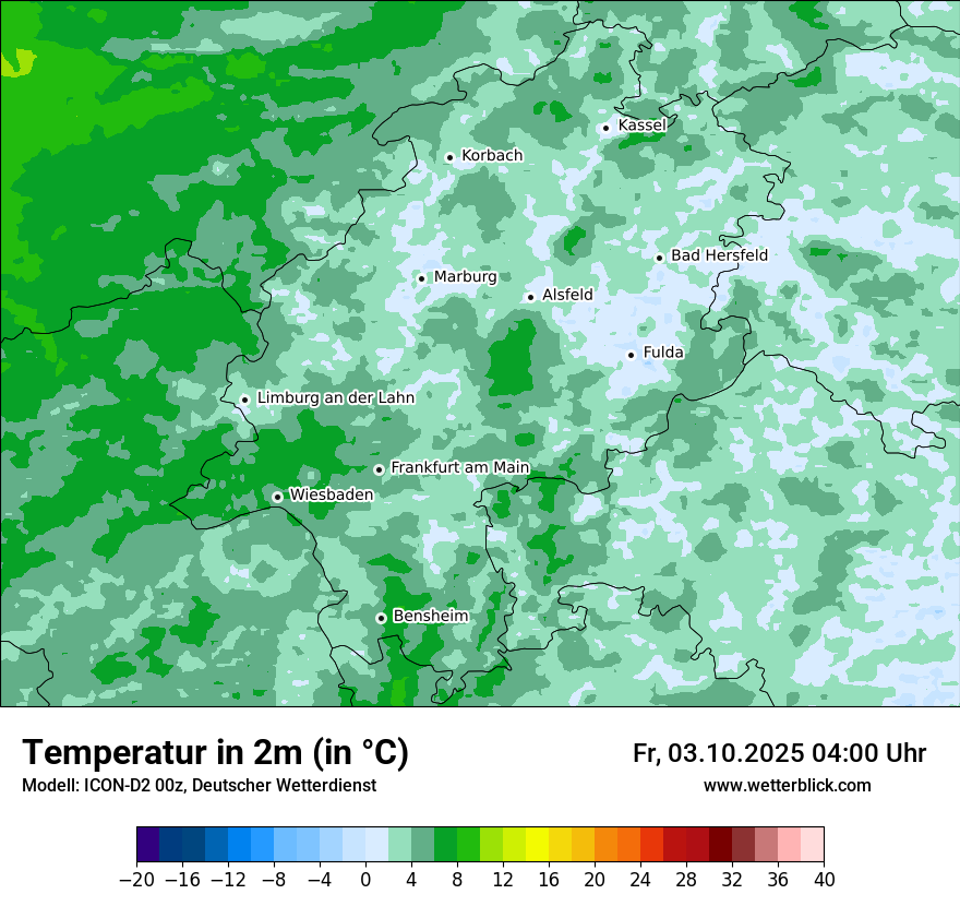 Modellkarten Temperatur