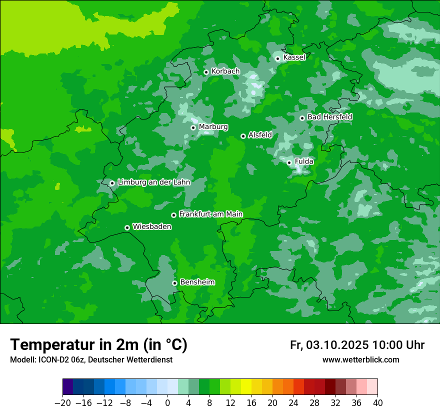 Modellkarten Temperatur