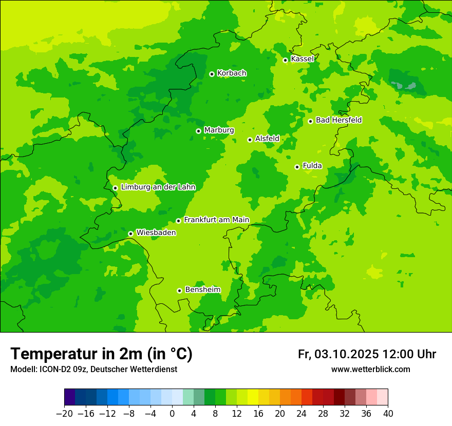 Modellkarten Temperatur
