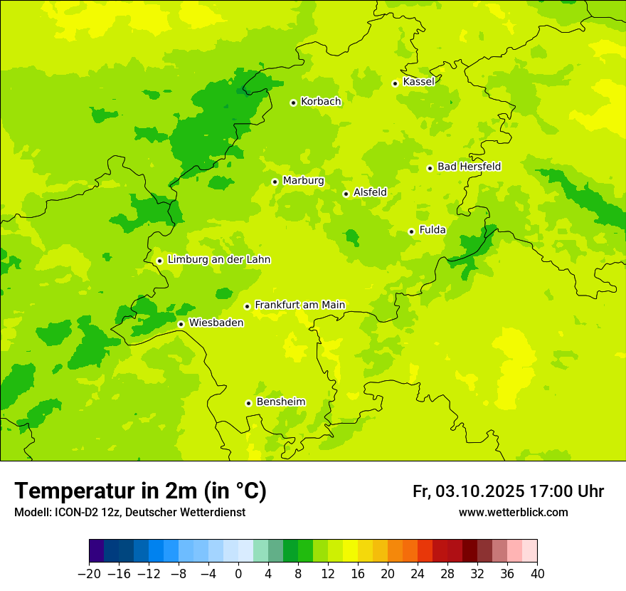 Modellkarten Temperatur