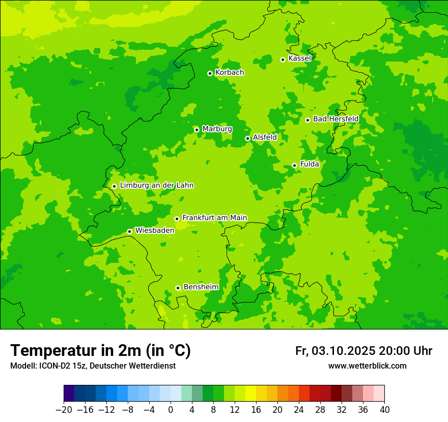 Modellkarten Temperatur
