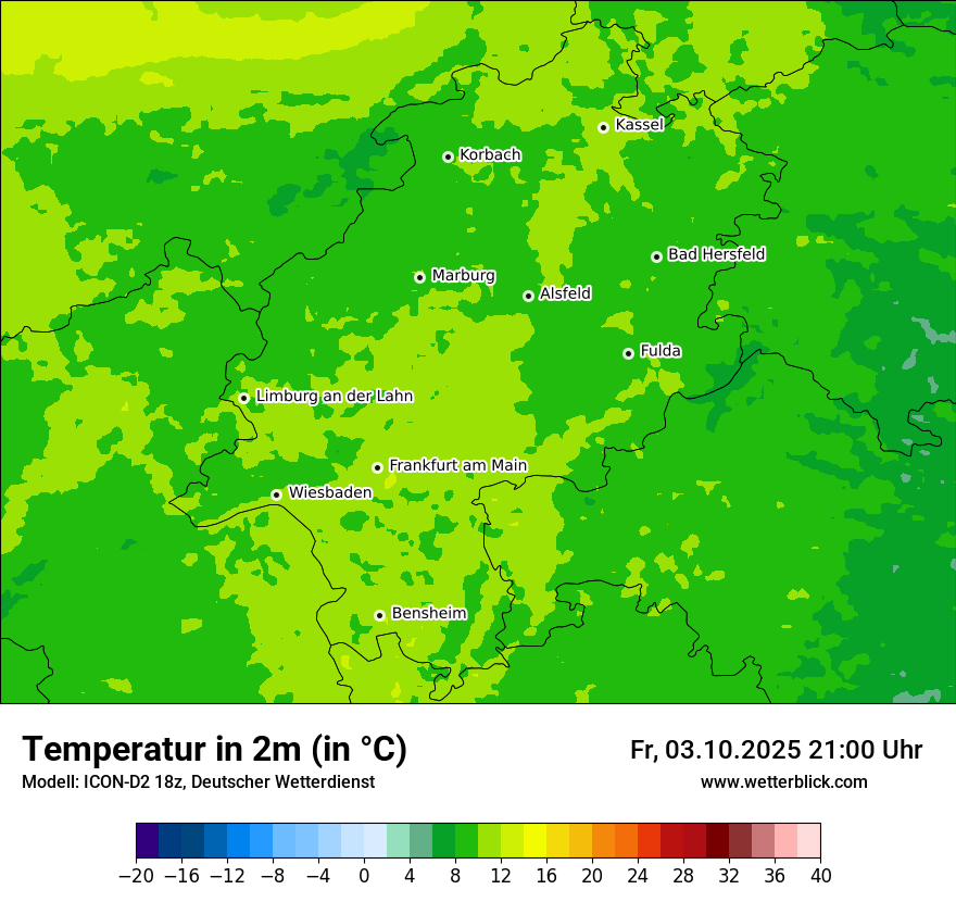 Modellkarten Temperatur