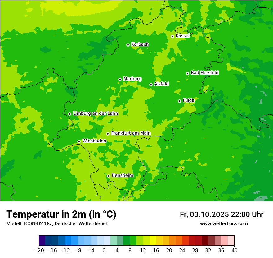 Modellkarten Temperatur