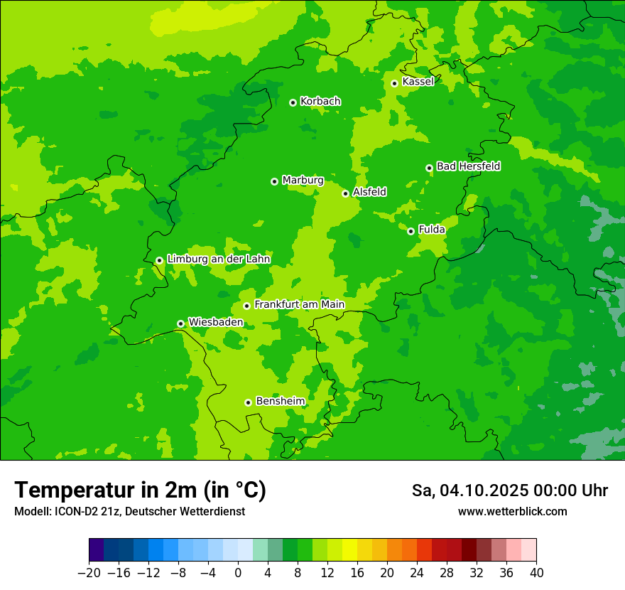 Modellkarten Temperatur