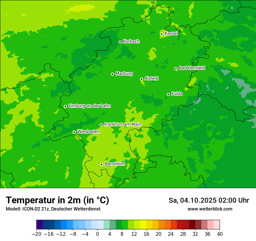 Modellkarten Temperatur